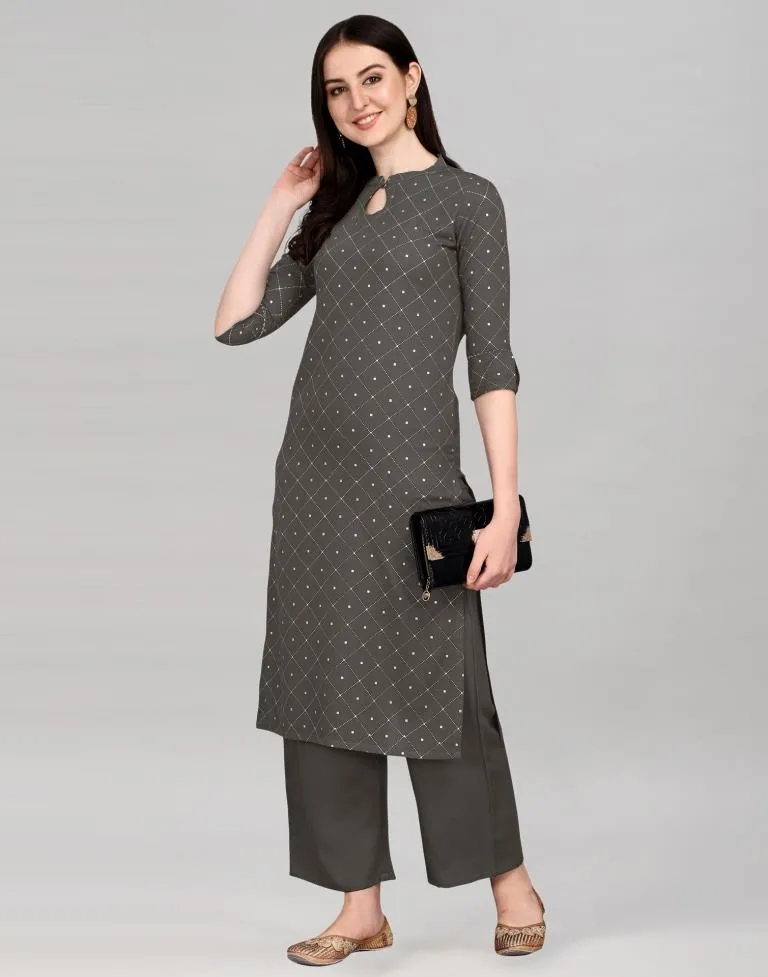 Grey Printed Kurti