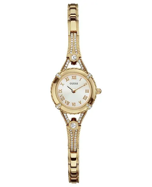 Guess Ladies Petite Crystal Watch: Gold