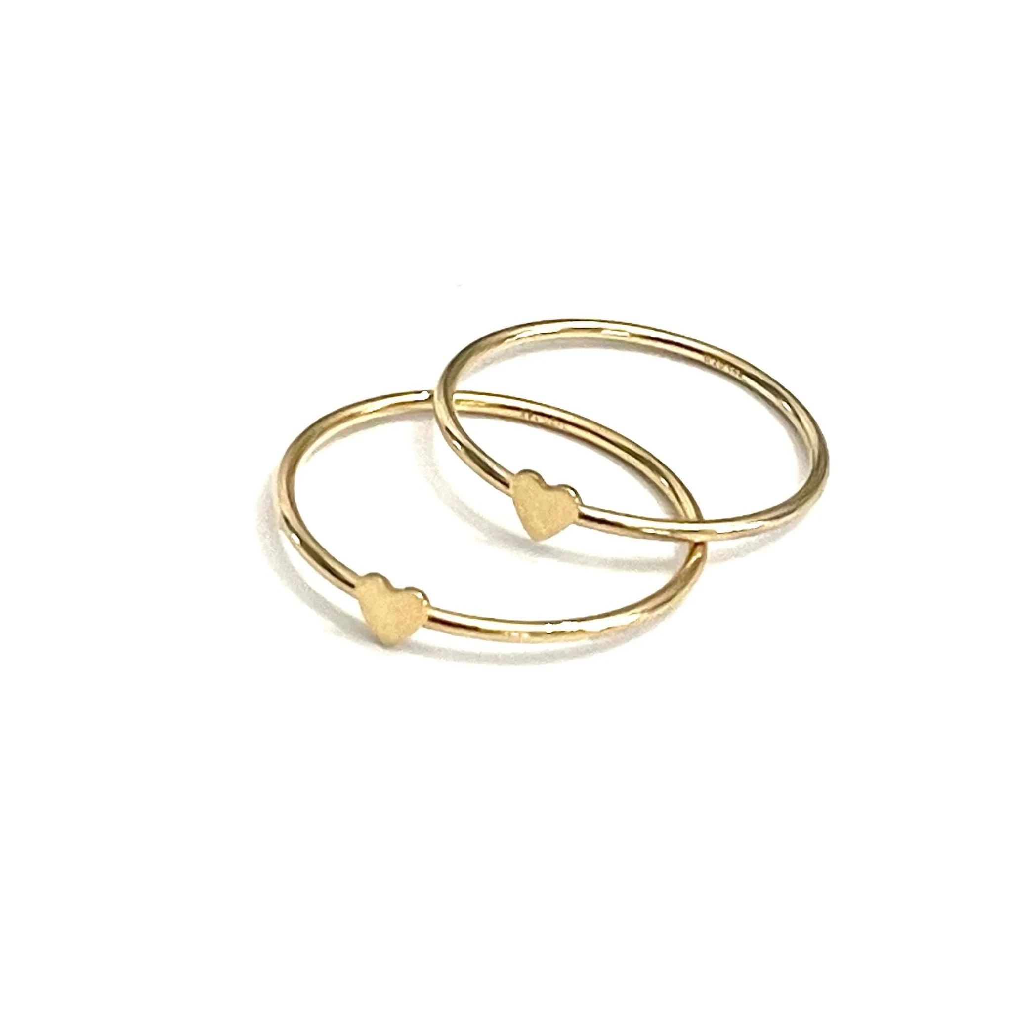 Heart Gold Stacking Ring