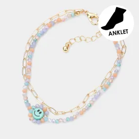 iLLASPARKZ Smile Accented Double Layered Anklet