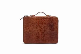 IPAD CASE CROC BROWN