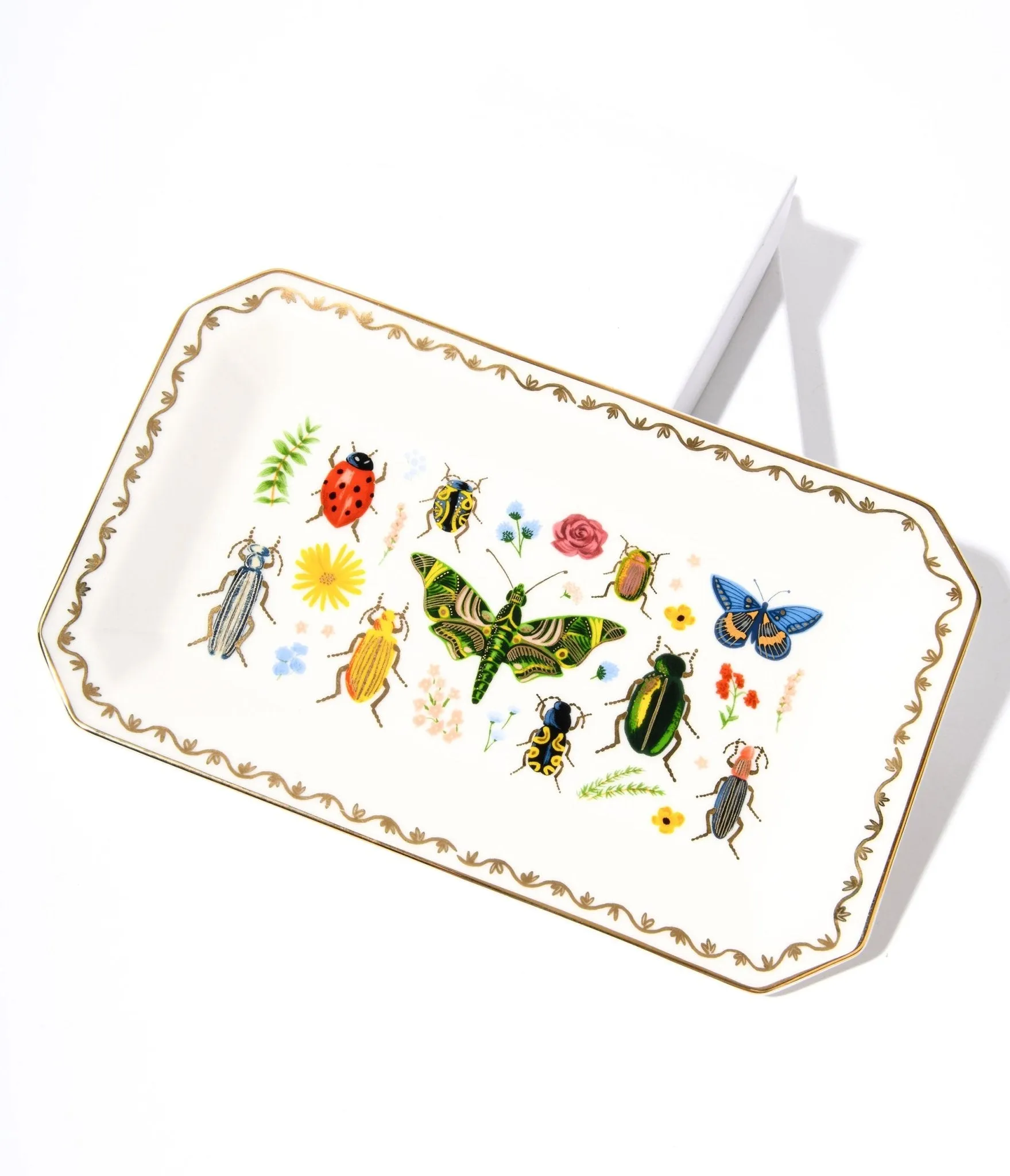 Ivory & Gold Garden Porcelain Catchall Tray