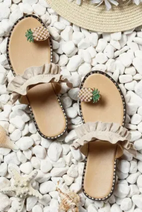 Ivory pineapple toe ring sandal