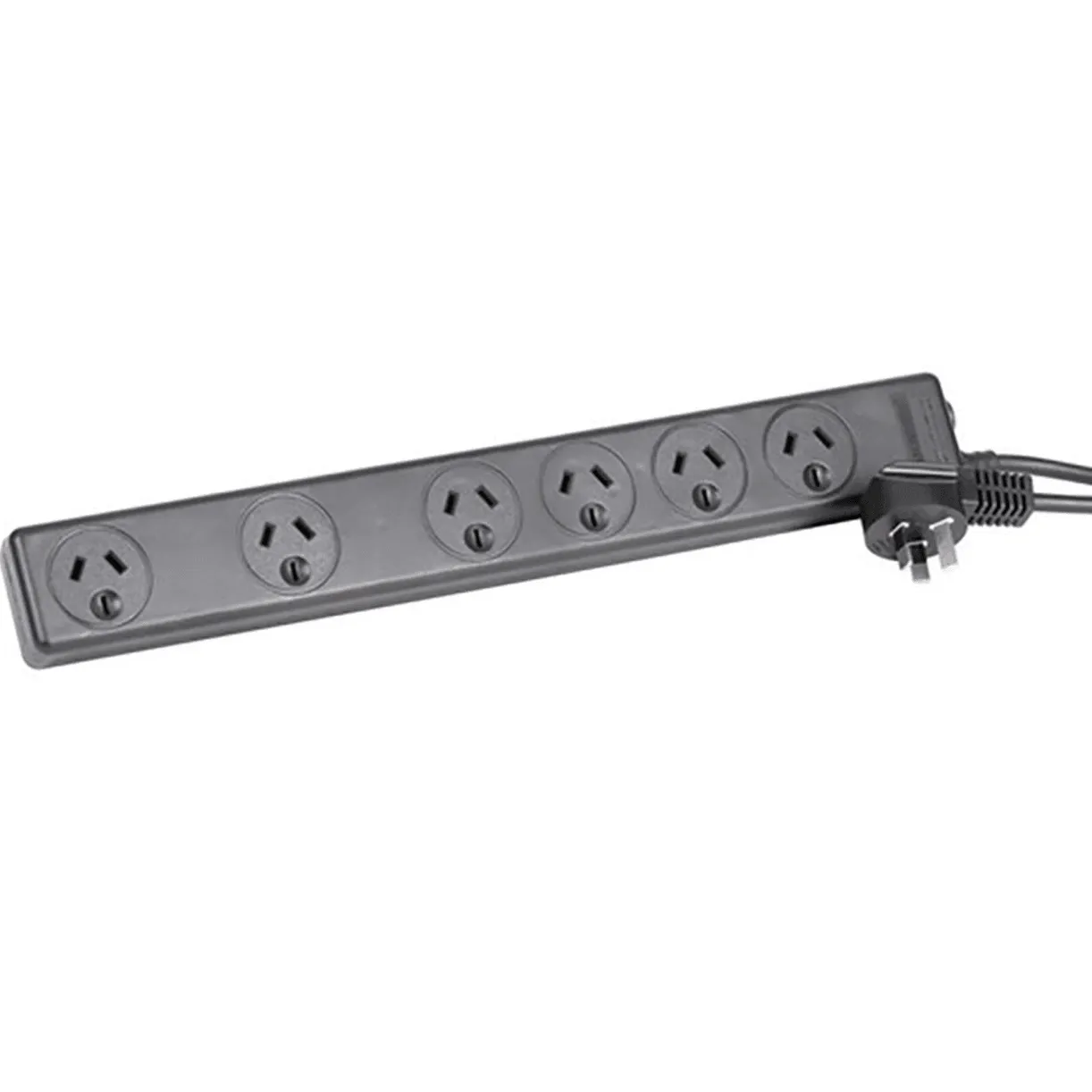 Jackson 6 Outlet Surge Protected Powerboard 2 Spaced Sockets 1M Lead Black