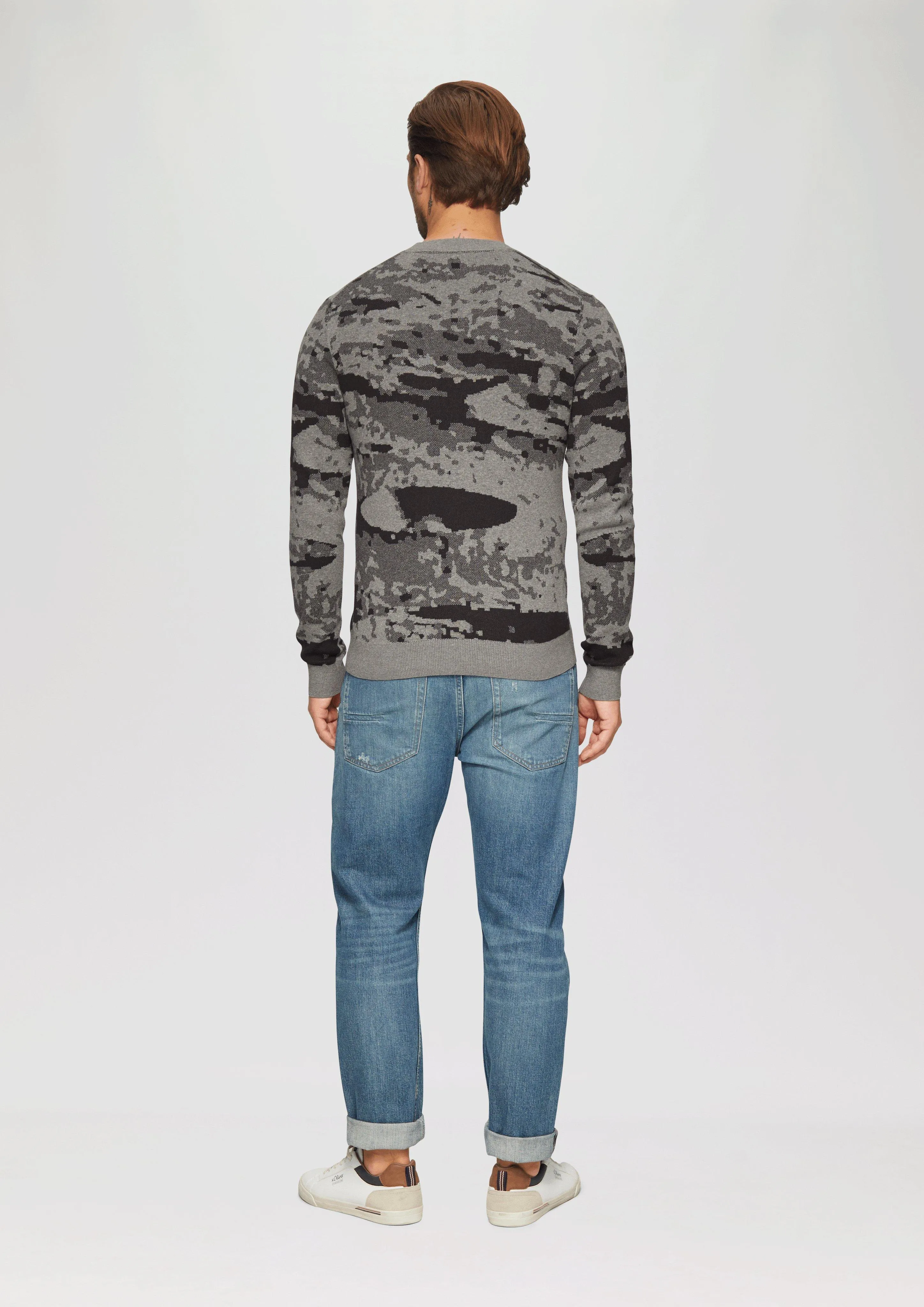 Jacquard jumper in a cotton knit