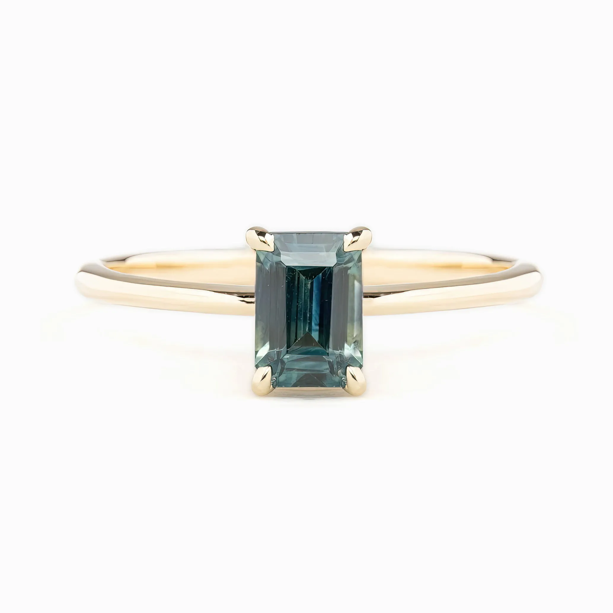 Jane Ring 1.07ct Blue Green Montana Sapphire, 14k Yellow Gold (One of a kind)