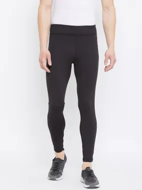 JUMP USA Men's Black Solid Active Wear Tights