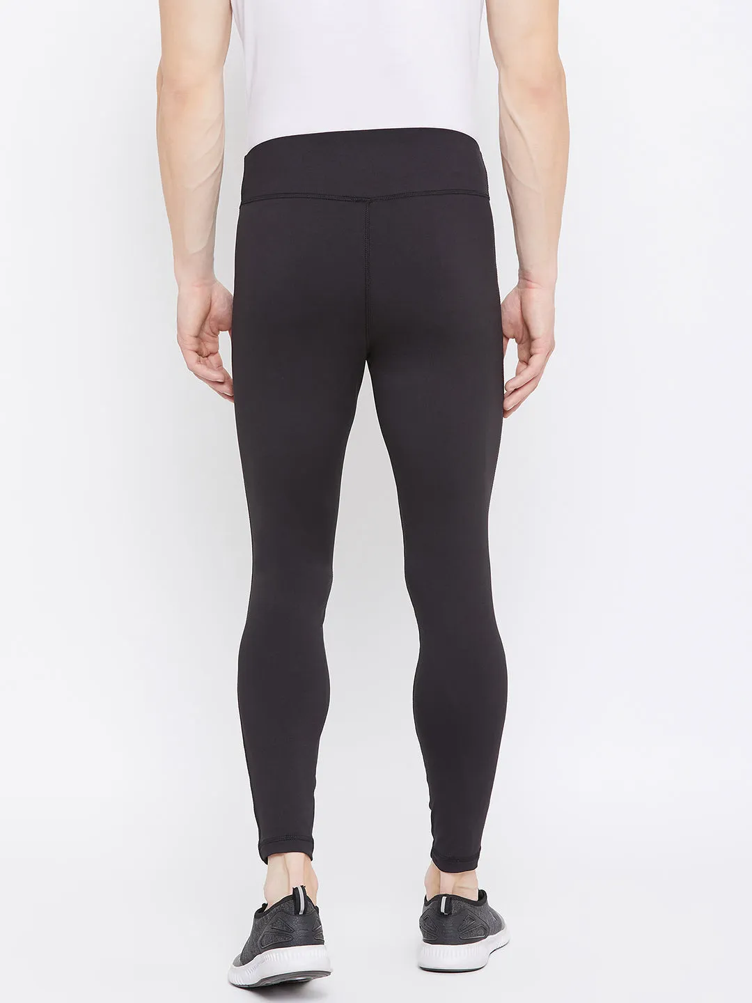 JUMP USA Men's Black Solid Active Wear Tights