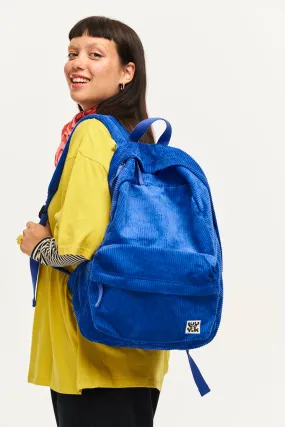 Kellie - Skater Corduroy Backpack in Cobalt Blue