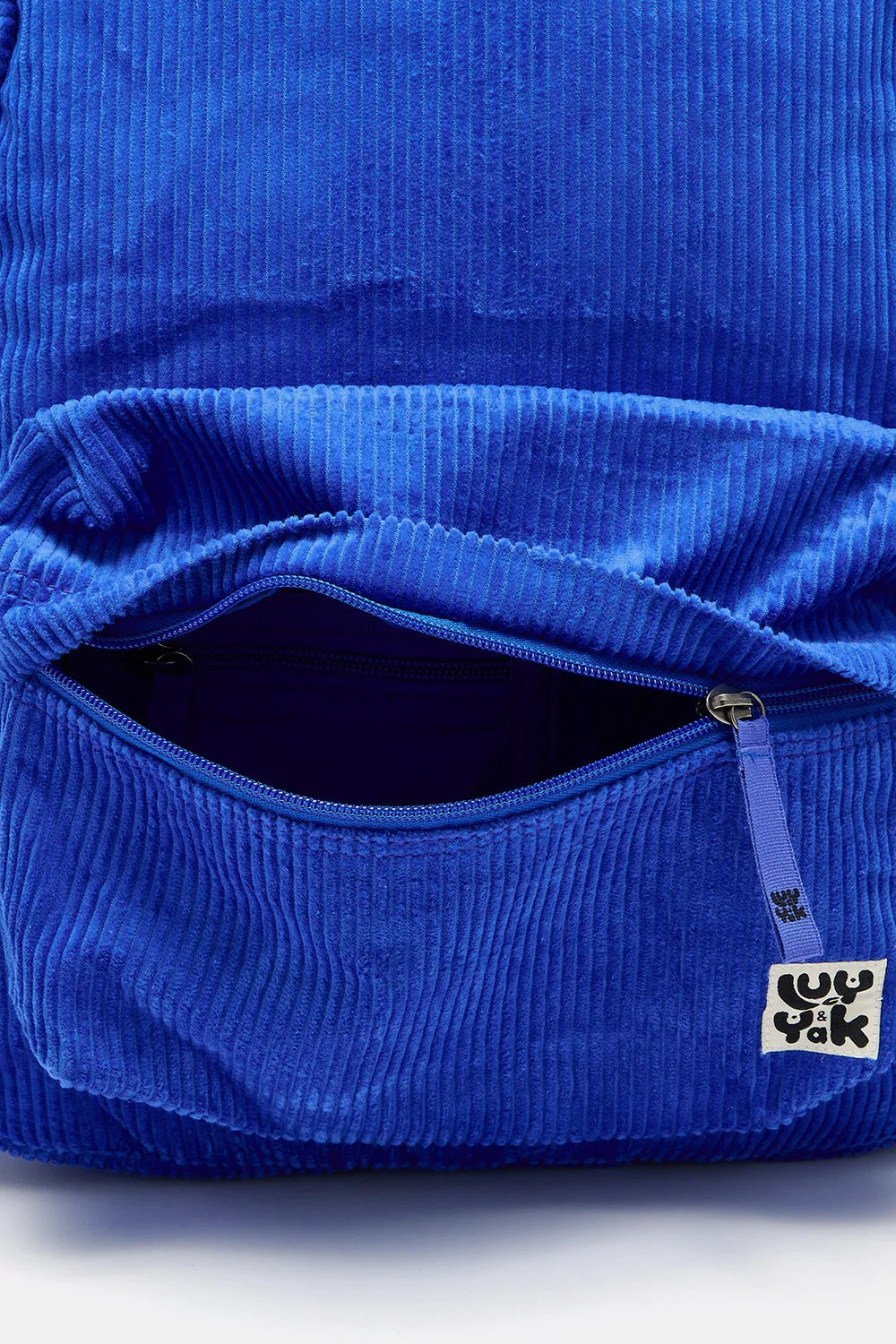 Kellie - Skater Corduroy Backpack in Cobalt Blue