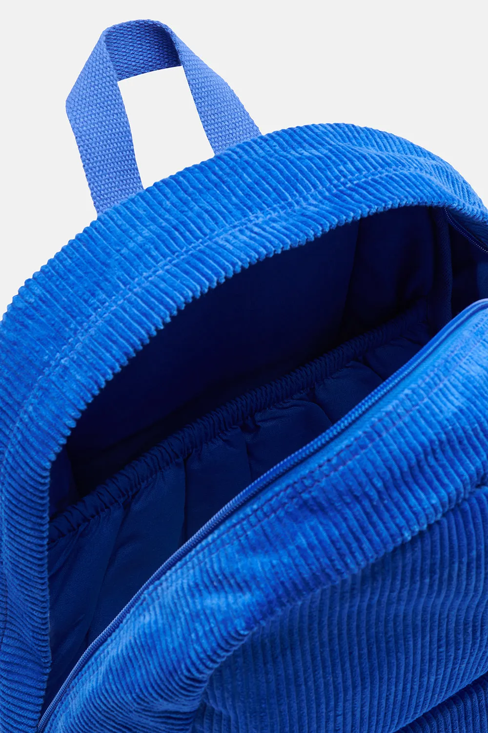 Kellie - Skater Corduroy Backpack in Cobalt Blue