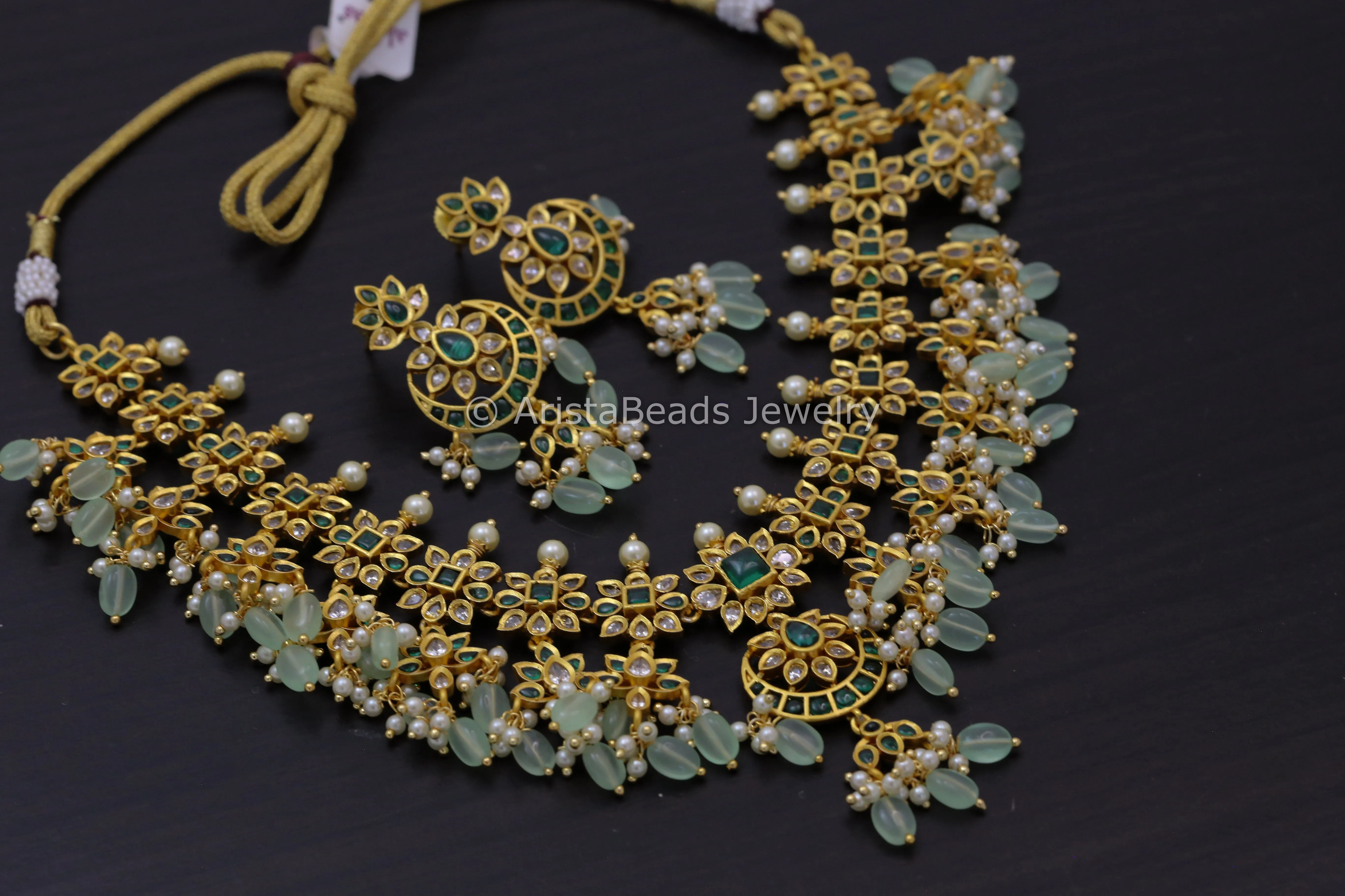 Kemp Stones Necklace Set - Green