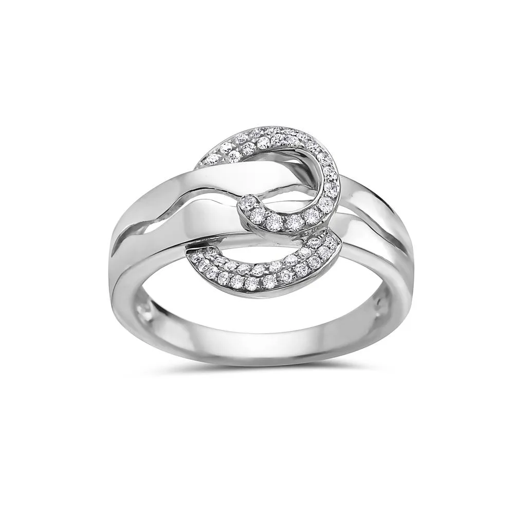 Ladies 14k White Gold With 0.25 CT Right Hand Ring