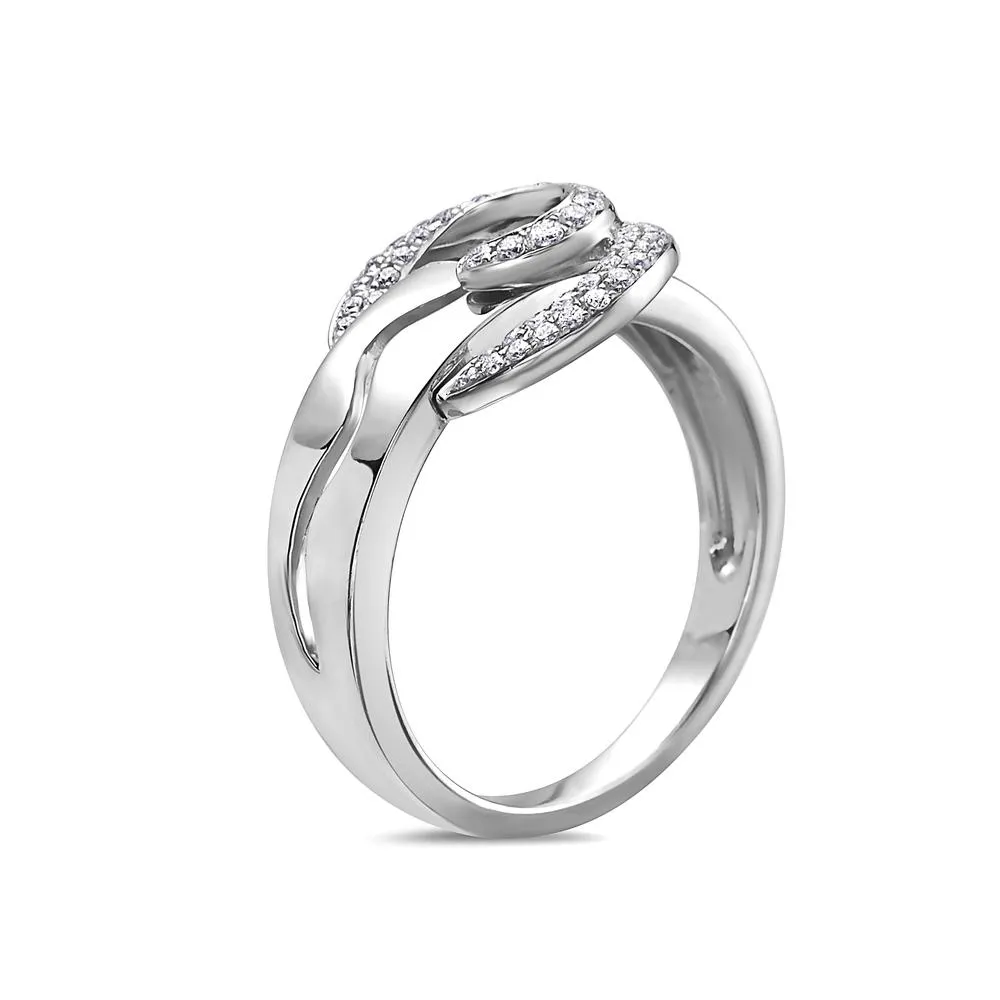 Ladies 14k White Gold With 0.25 CT Right Hand Ring