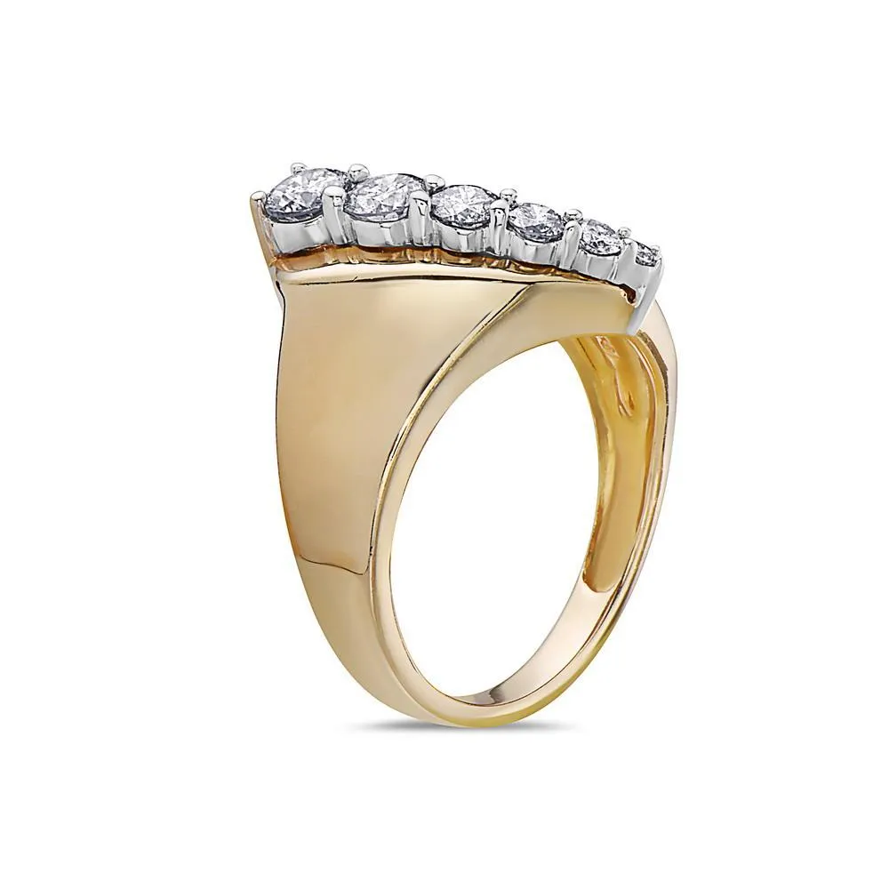 Ladies 14k Yellow Gold With 0.85 CT Right Hand Ring