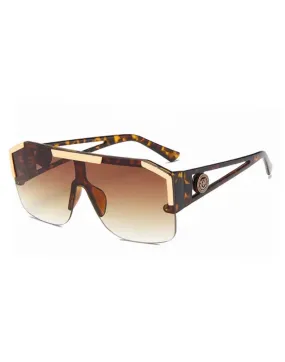 Ladies Oversized Rectangular Frame Sunglasses