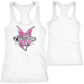 LADIES PINK AND WHITE TANK