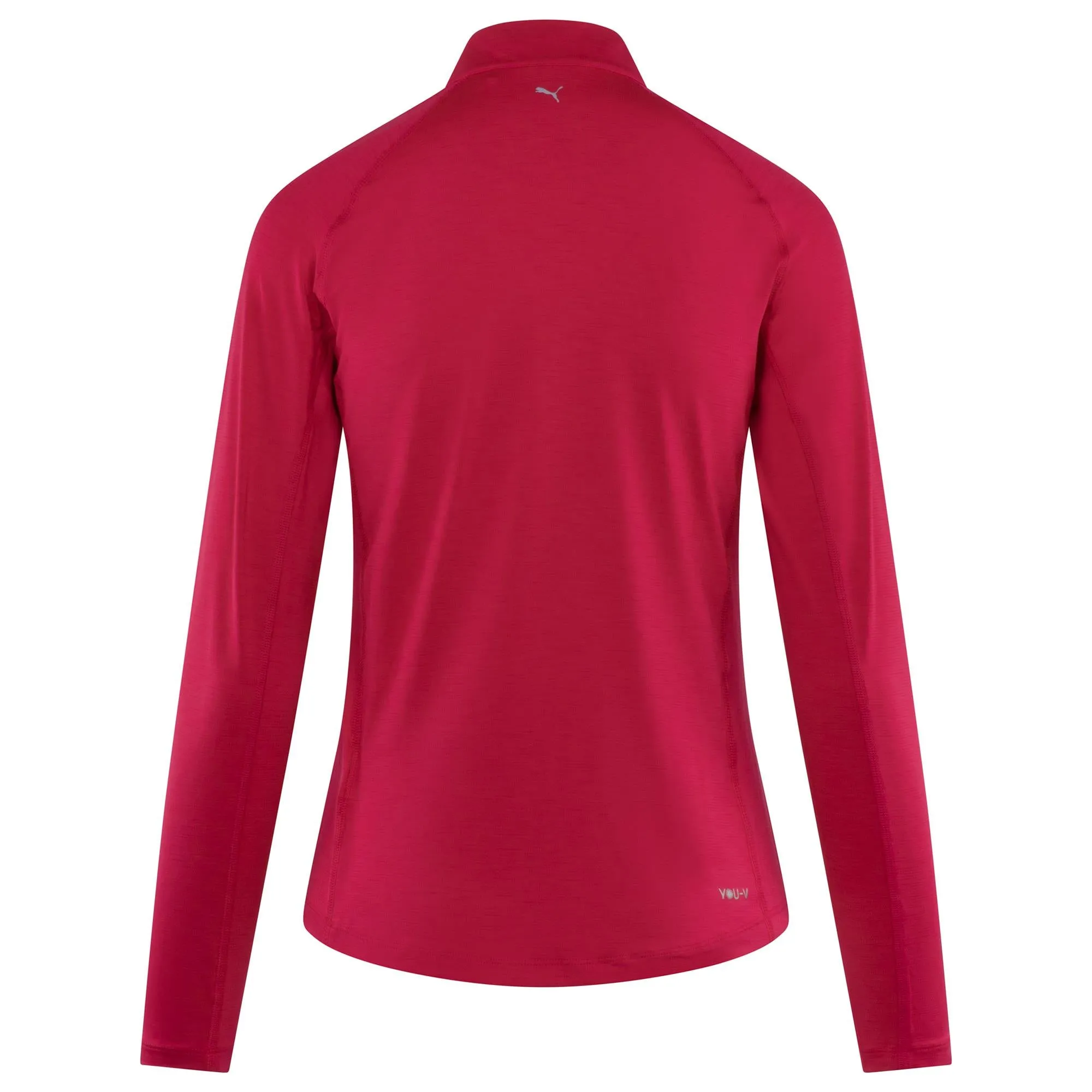 Ladies Puma You-V Solid 1/4 Zip Golf Light Mid Layer Rose