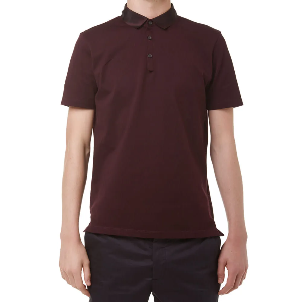 Lanvin Slim Plain Pique PoloBordeaux