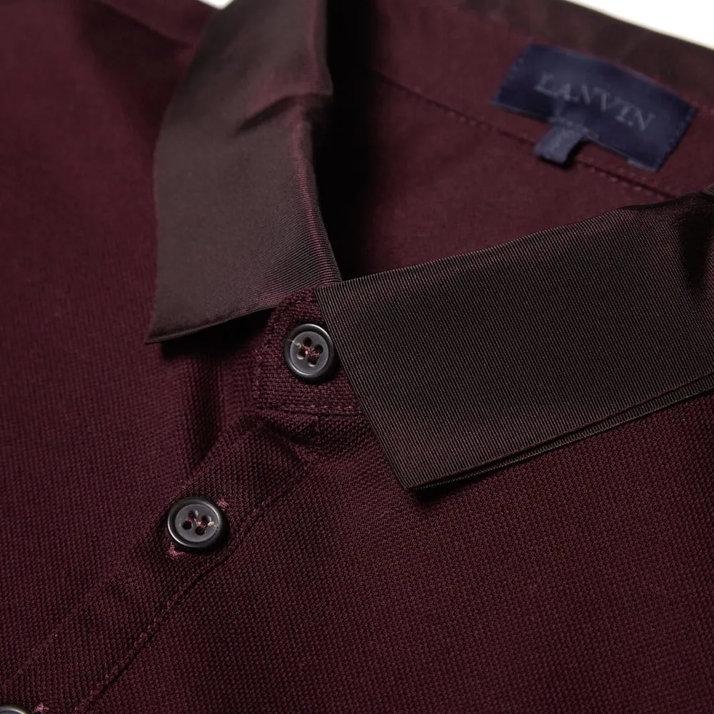 Lanvin Slim Plain Pique PoloBordeaux