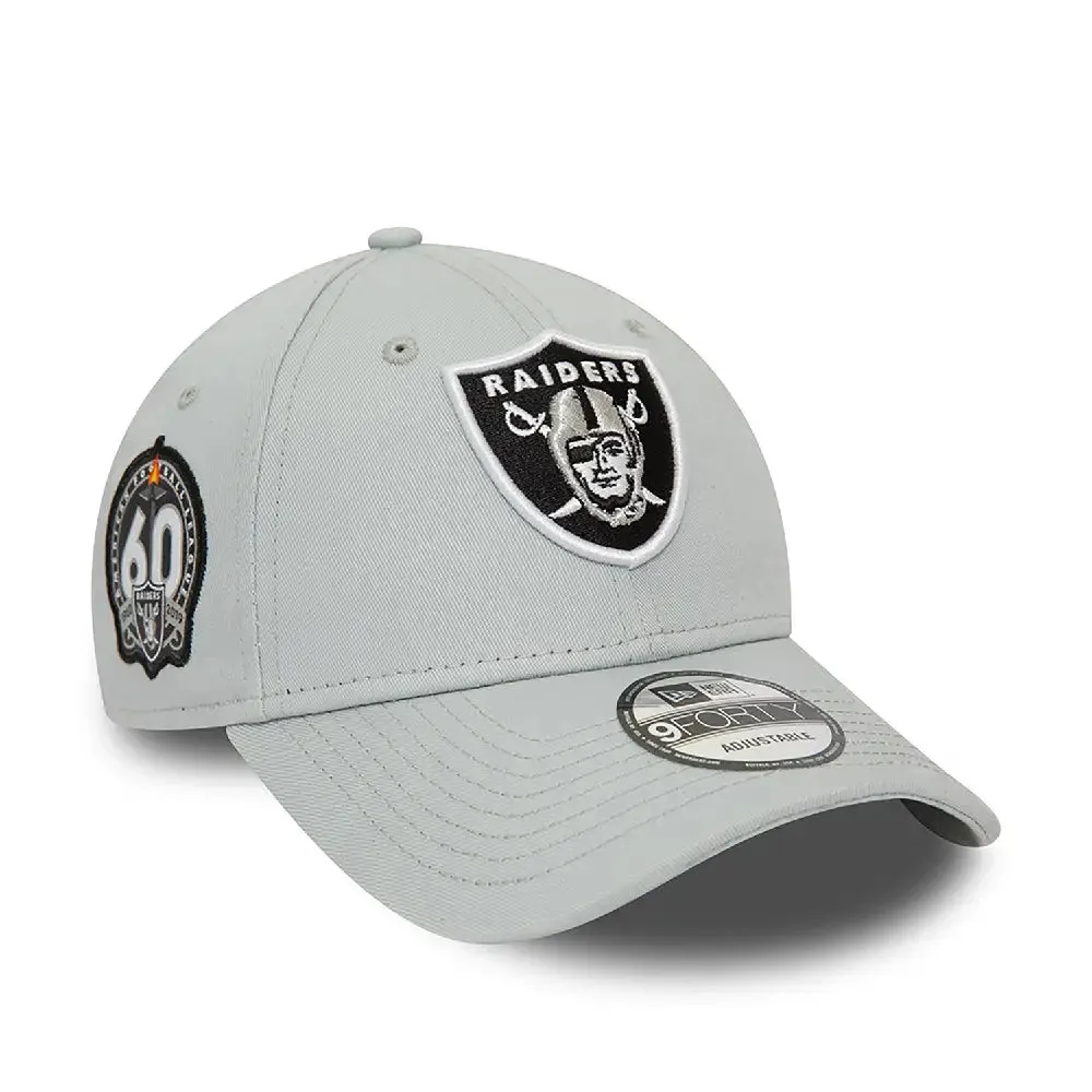 Las Vegas Raiders Nfl Side Patch Grey 9Forty Adjustable Cap