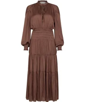 Lily and Lionel Women's Madeline Tiered Midi Dress In Brown