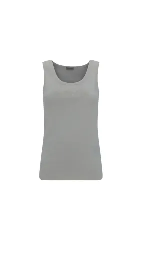 Logo Embroidered Top - Grey