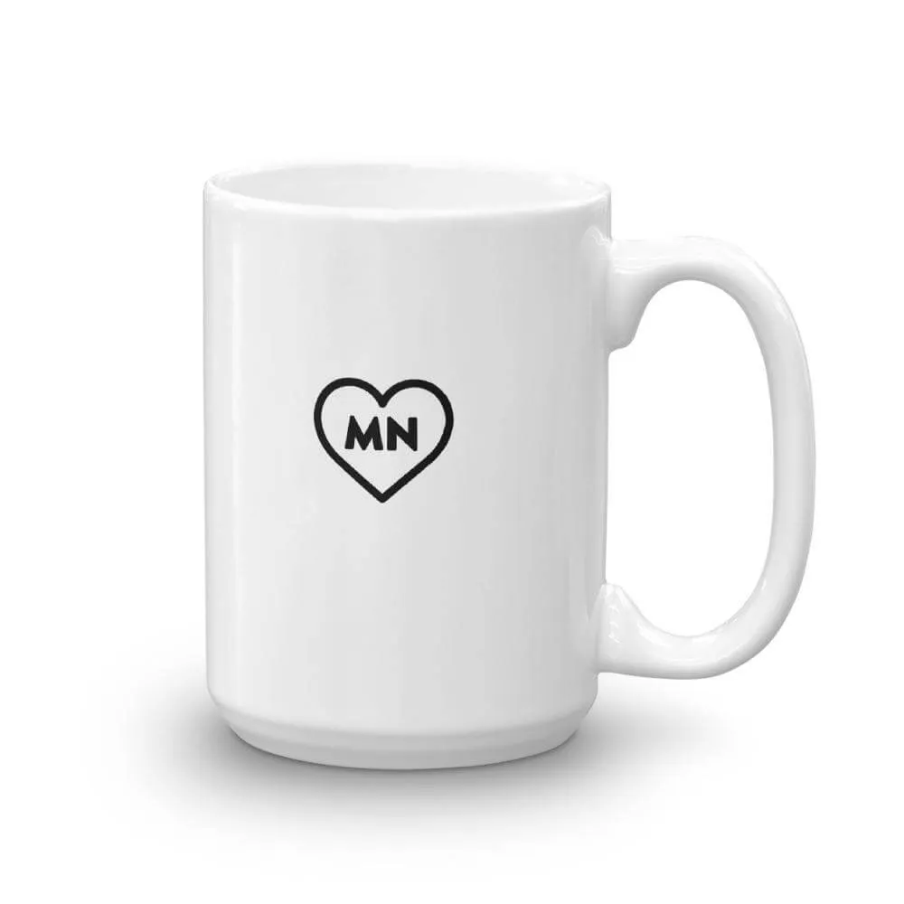 Love Minnesota Black & White Heart Coffee Mug