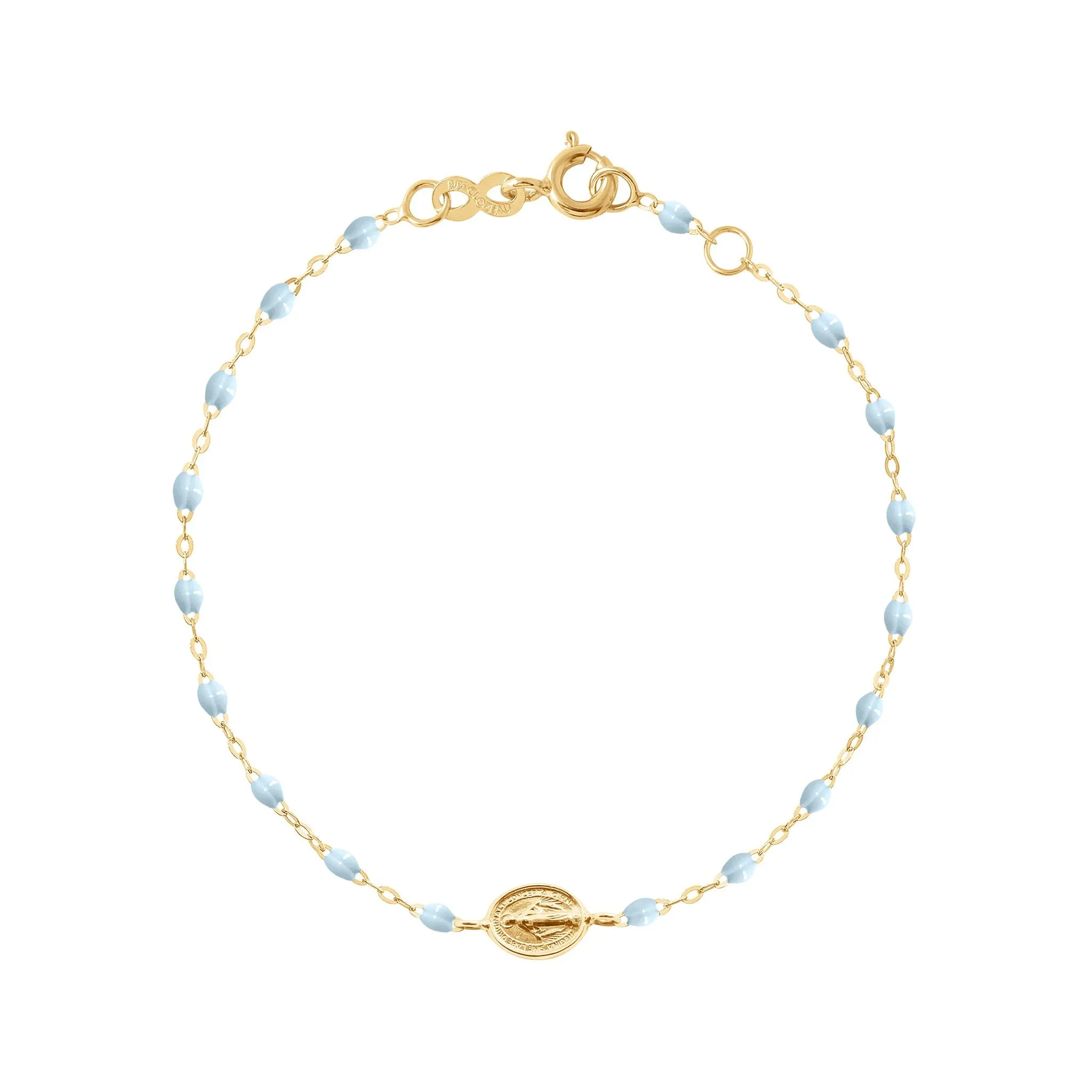 Madone Charm Classic Gigi Baby Blue bracelet, Yellow Gold, 6.7