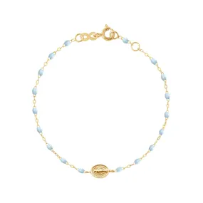 Madone Charm Classic Gigi Baby Blue bracelet, Yellow Gold, 6.7