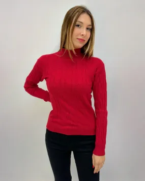 Maglione lupetto con intrecci