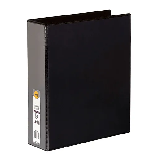 Marbig Clear View Insert Ring Binder 2D 50mm A4 Black 12 Pack Bulk