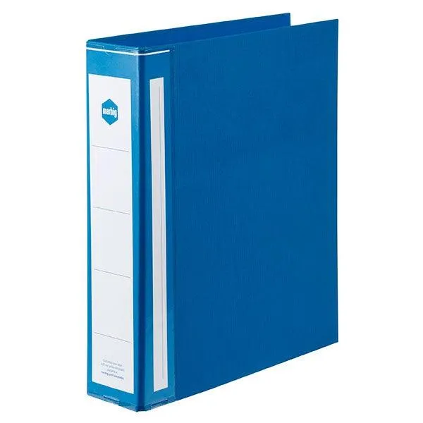 Marbig Deluxe Ring Binder Folder A4 50mm 2D PE Blue Box 12