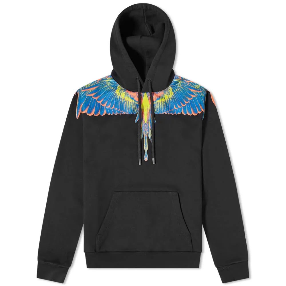 Marcelo Burlon Wings Shoulder Popover HoodyBlack & Multi