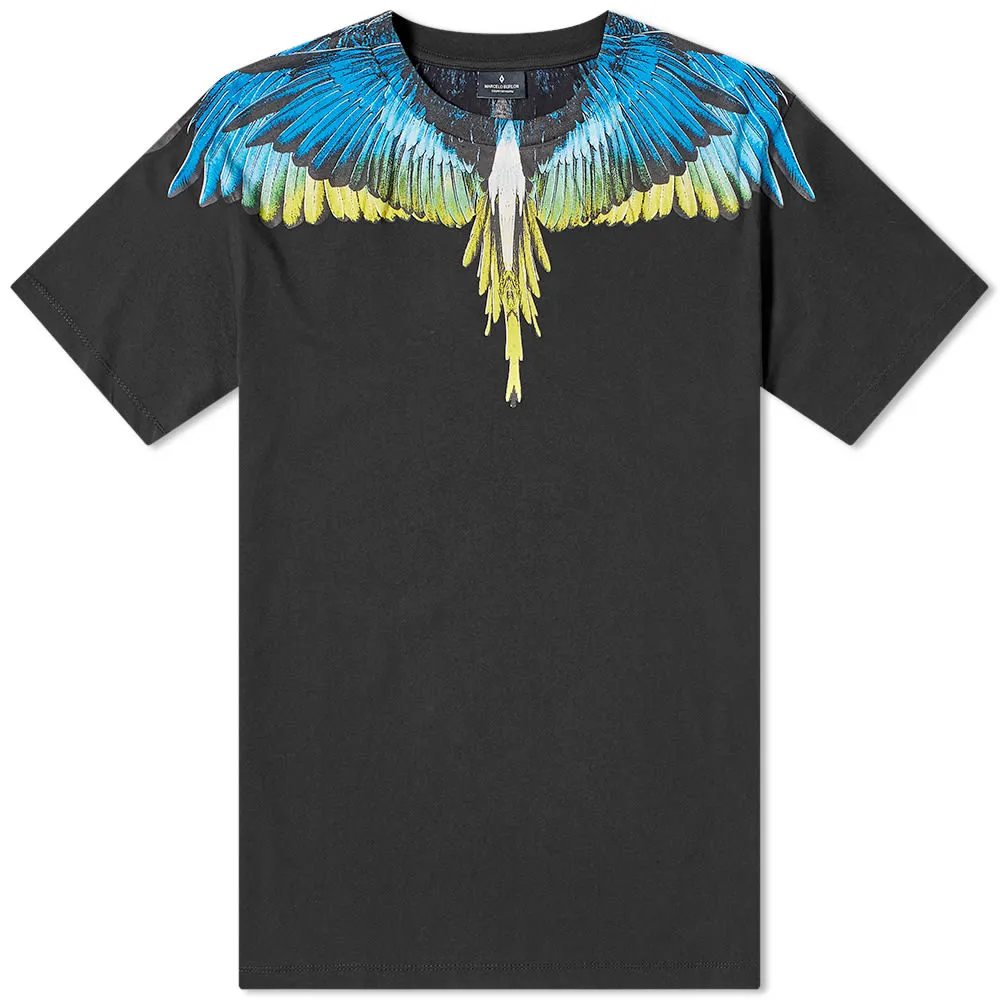 Marcelo Burlon Wings Shoulder TeeBlack & Lime