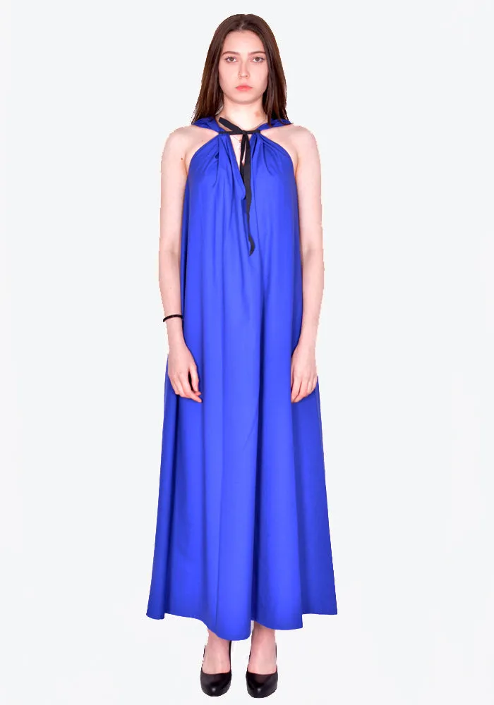 MARINA YEE 0021-557 TWISTED SHOULDER DRESS KLEIN BLUE