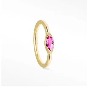 Marquise in Pink Tourmaline 14k Yellow Gold Clicker