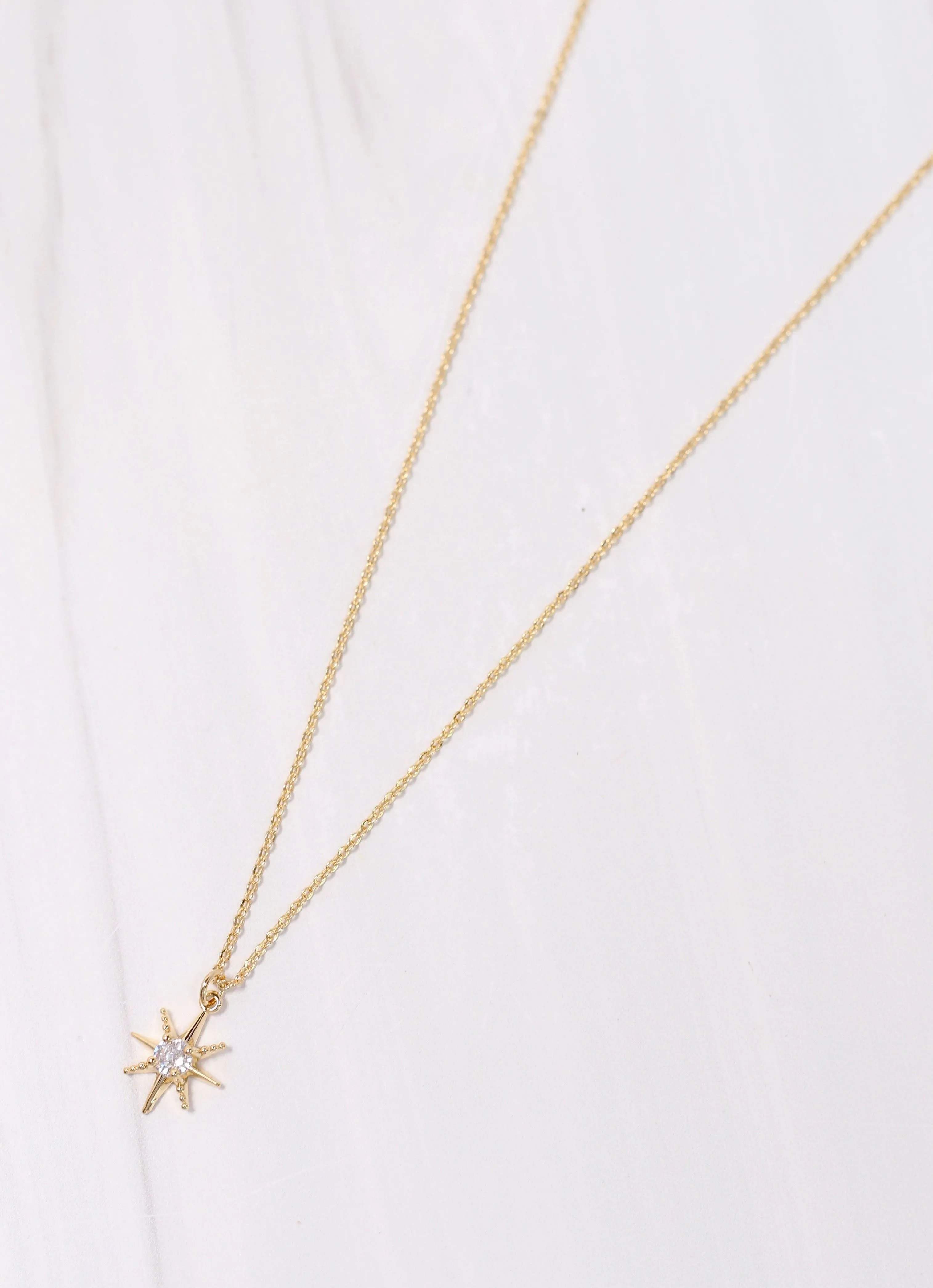 Marston CZ Charm Necklace GOLD