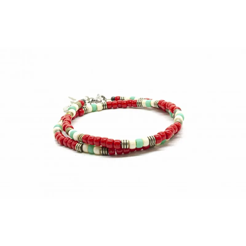 Matubo Double Bracelet, Red