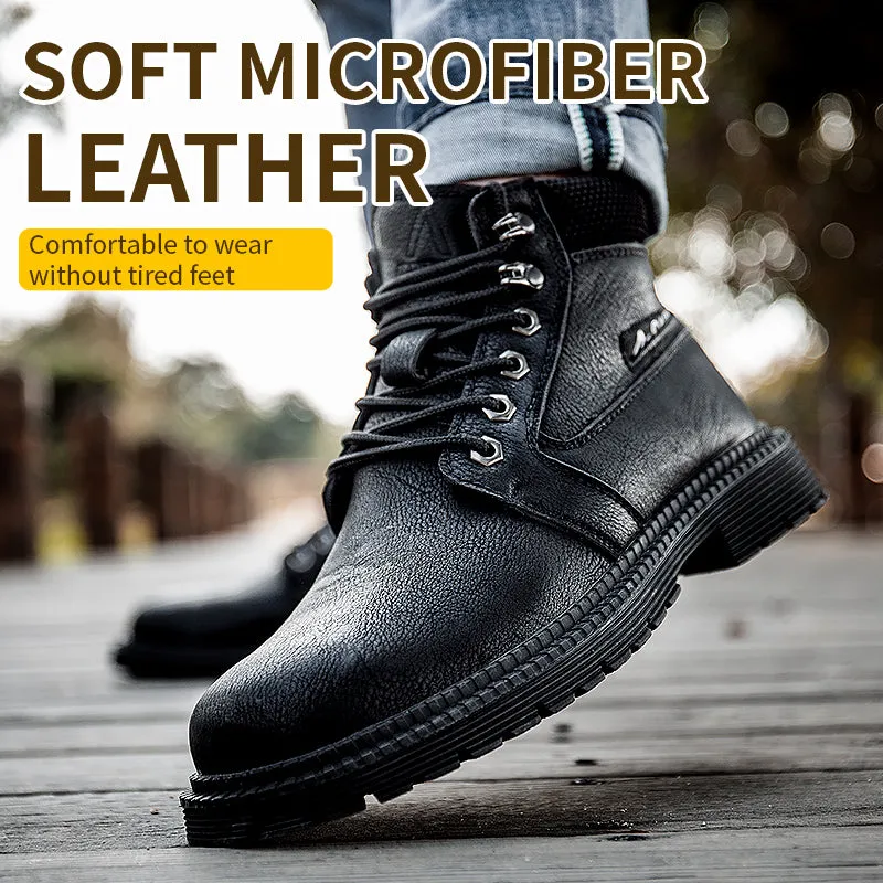 MBluxy Microfiber leather steel toe