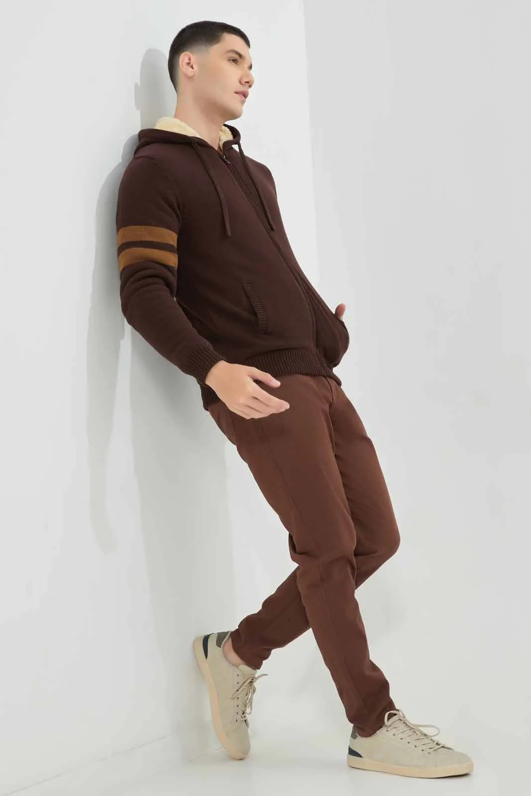 Men Brown 5-Pocket Jean