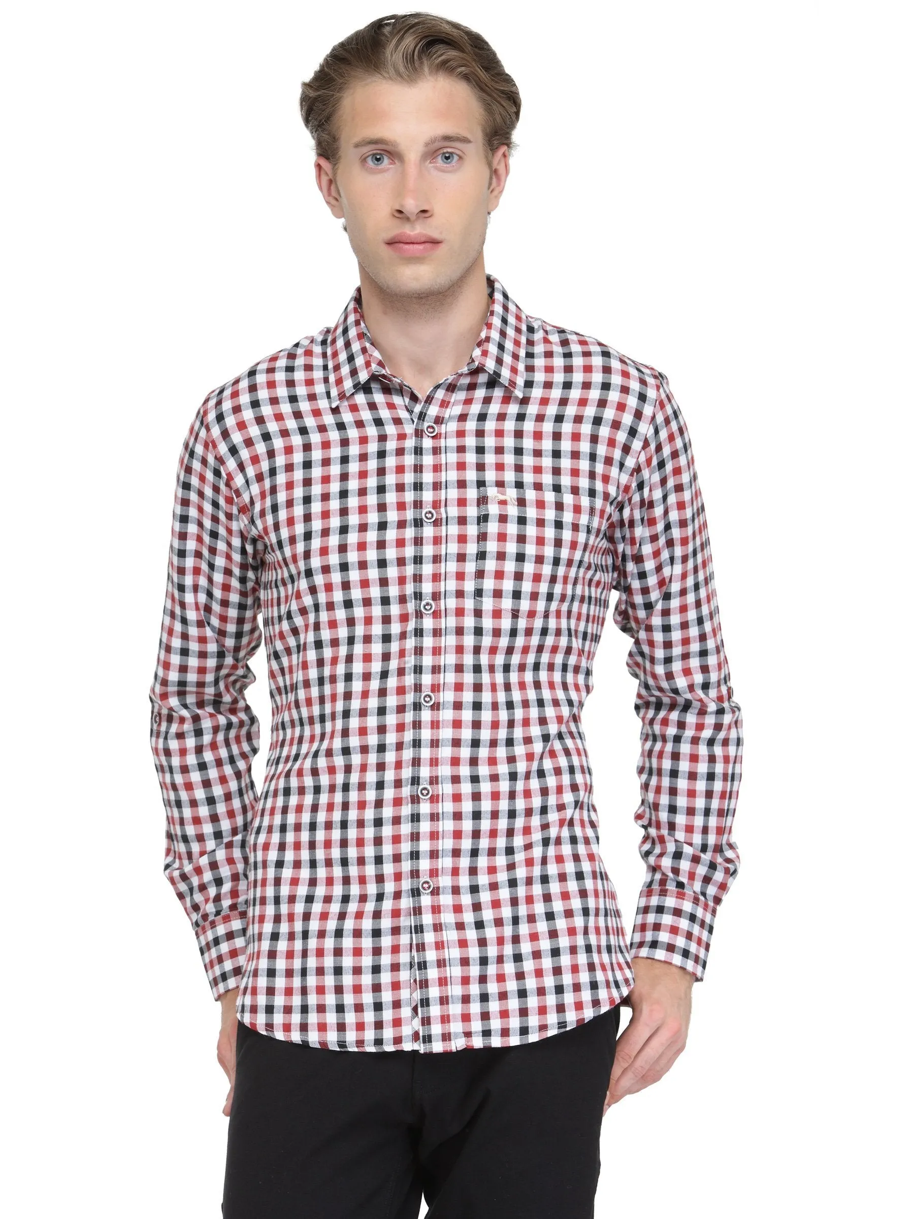 Men Slim Fit Full Sleeve Check Shirt