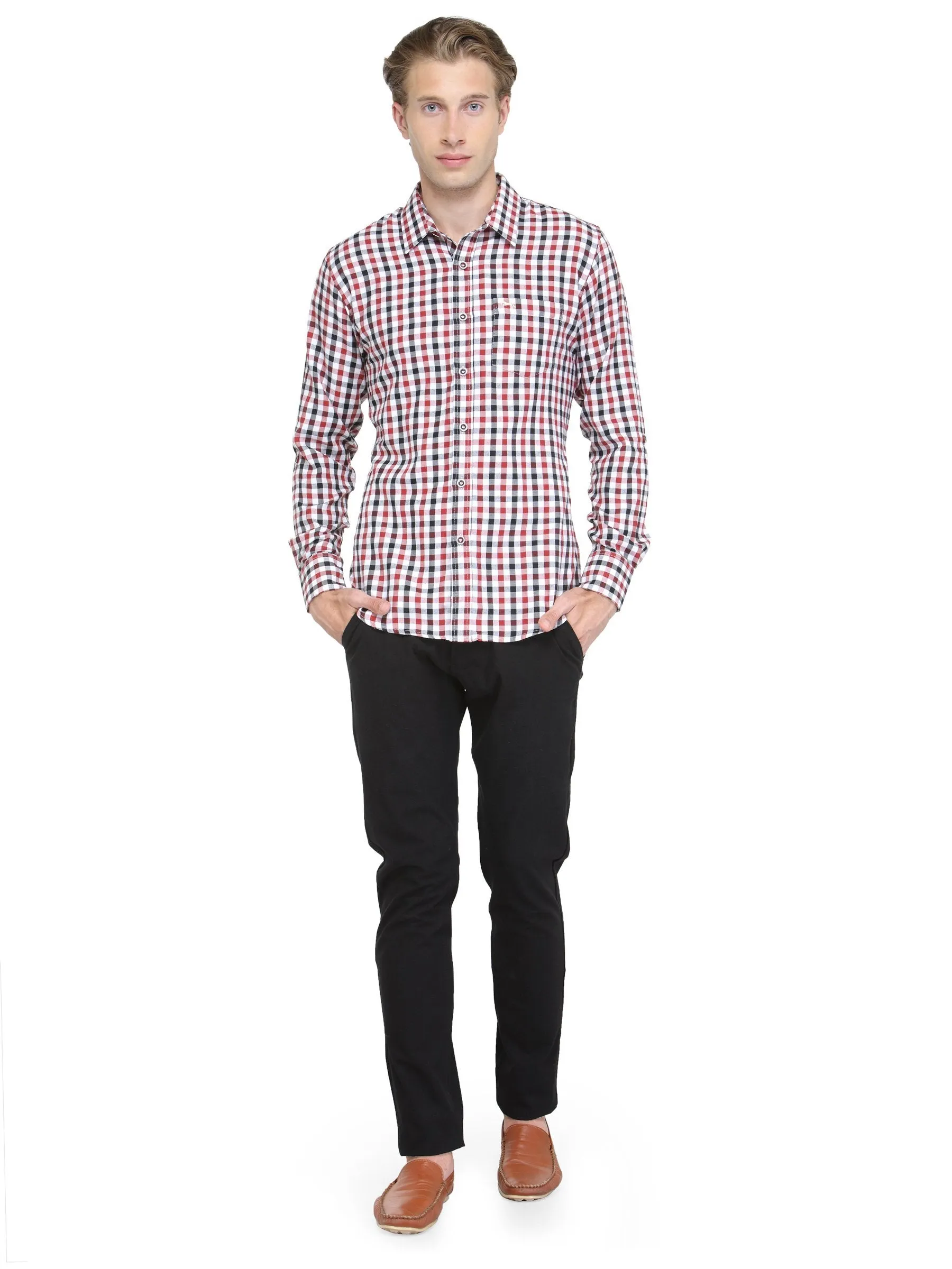 Men Slim Fit Full Sleeve Check Shirt