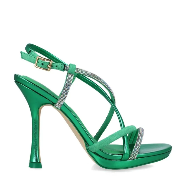 Menbur 24884 PATALENA Scarpe Donna Sandali Gioiello Tacco Alto 12 Emerald Green