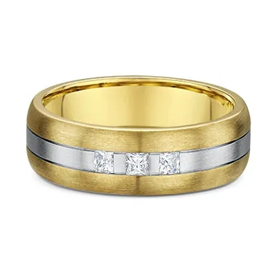 Men's 14k Two Tone Diamond Wedding Band