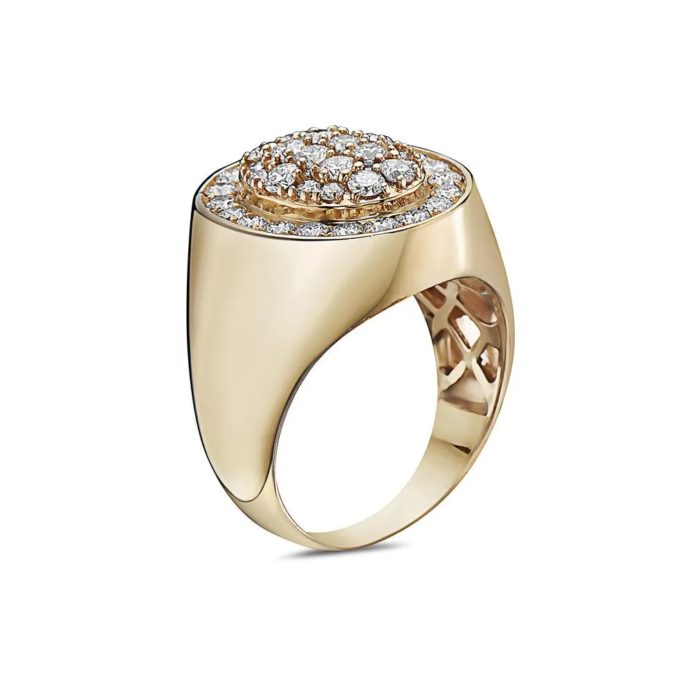 Men's 14K Yellow Gold Ring with 2.17 CT Diamonds