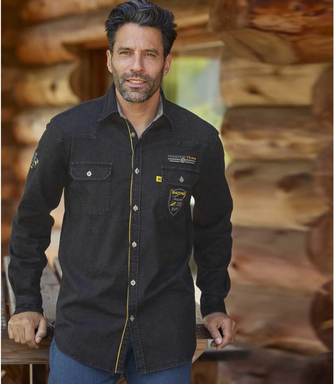 Men's Black Denim Shirt 