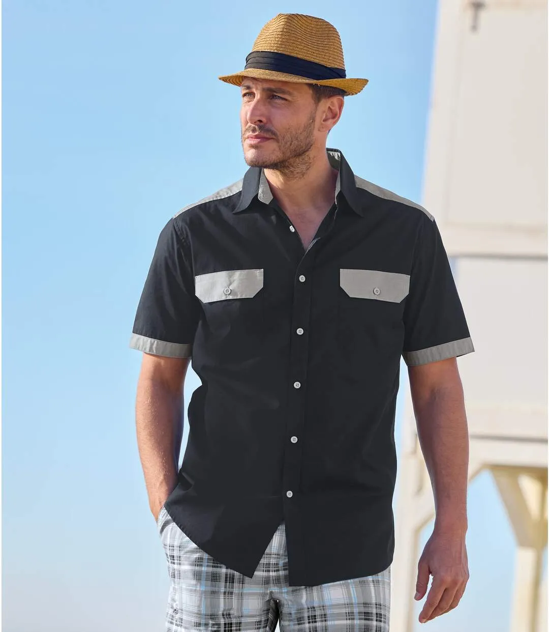 Men's Black Poplin Shirt 