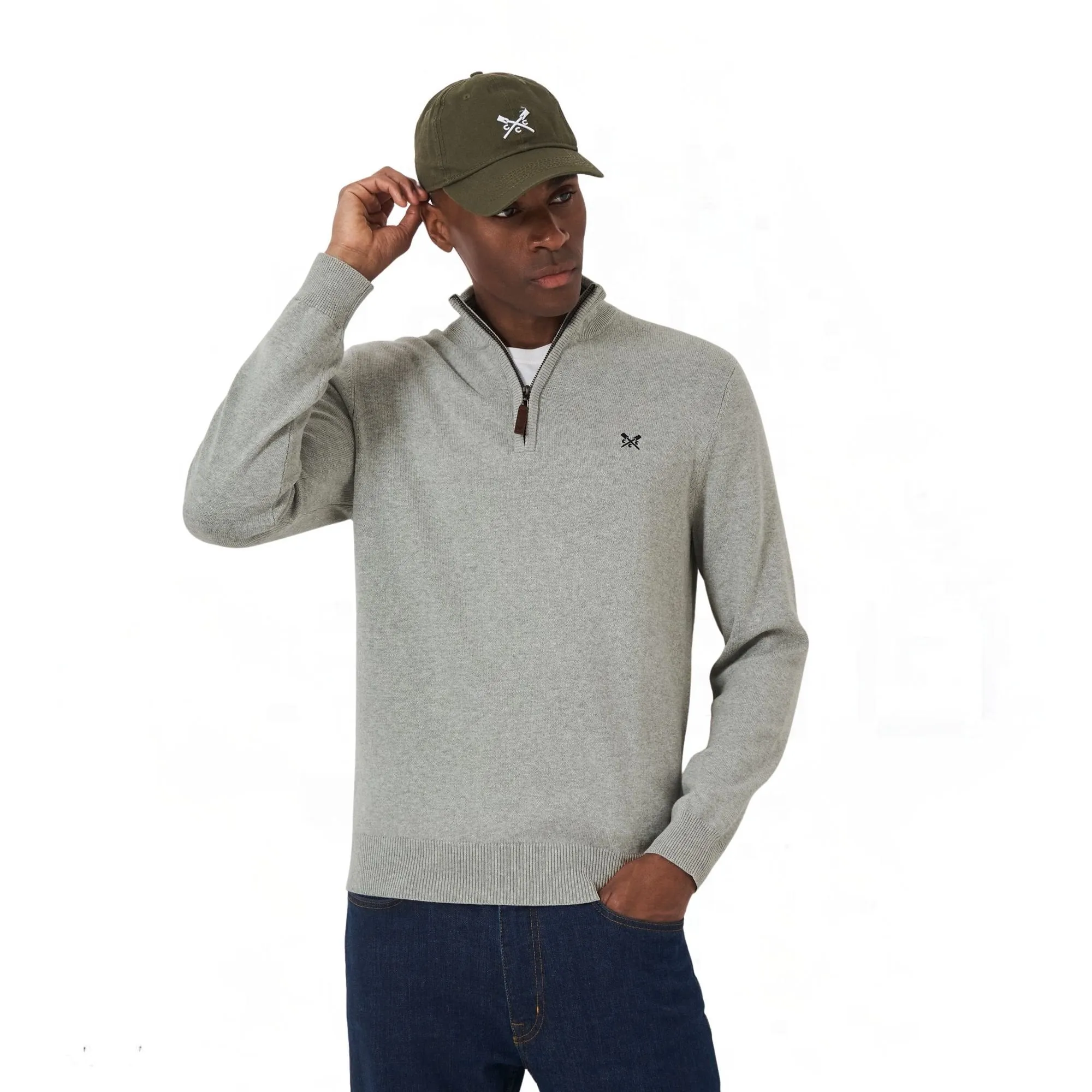 Mens Organic Cotton Half Zip Jumper