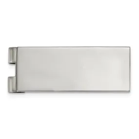 Men's Stainless Steel Polished Engravable Spring Loaded Money Clip